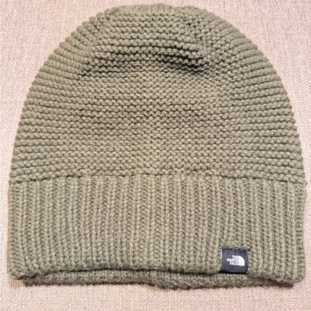 The North Face green beanie